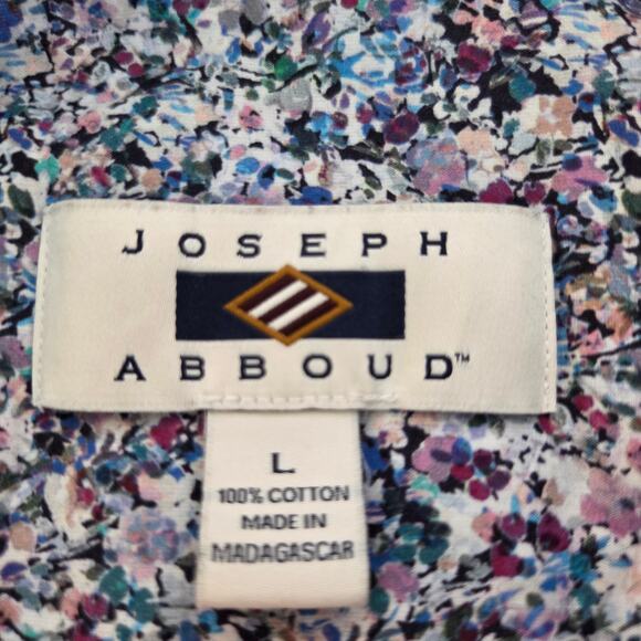 Joseph Abboud Short Sleeve Button Up Shirt Men's Large Pastel Floral - Picture 6 of 7